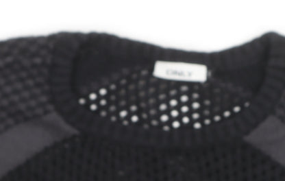 ONLY Unisex Black Aztec Knit Pullover Jumper Size M