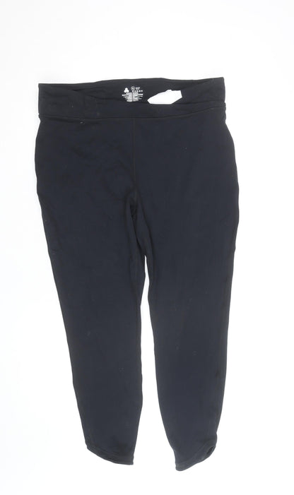 Crane Womens Black Capri Leggings XL Slim Fit Activewear