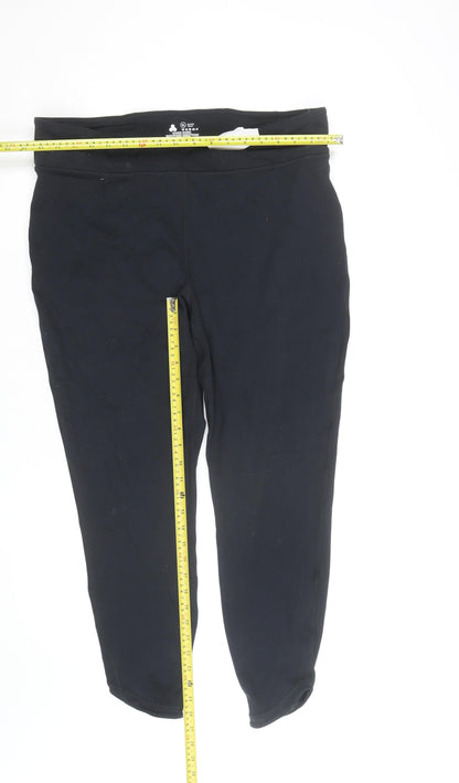 Crane Womens Black Capri Leggings XL Slim Fit Activewear