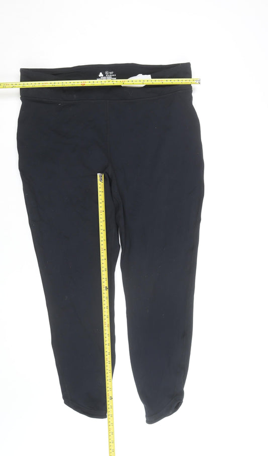 Crane Womens Black Capri Leggings XL Slim Fit Activewear