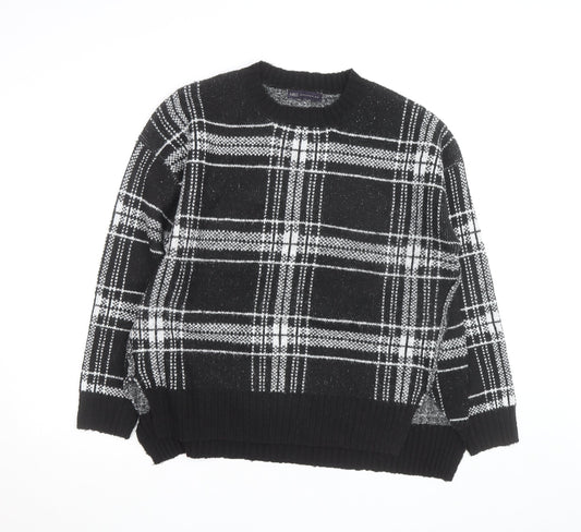 Marks and Spencer Women’s Black Check Knit Pullover Jumper Medium