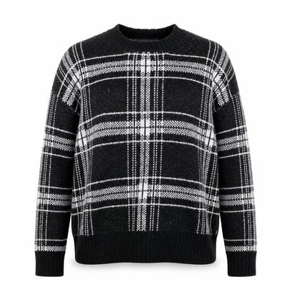 Marks and Spencer Women’s Black Check Knit Pullover Jumper Medium
