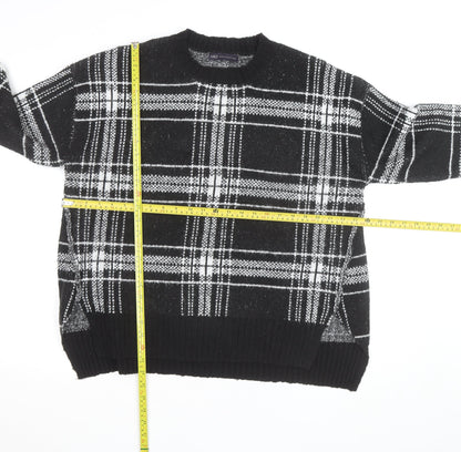 Marks and Spencer Women’s Black Check Knit Pullover Jumper Medium