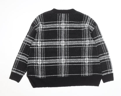 Marks and Spencer Women’s Black Check Knit Pullover Jumper Medium