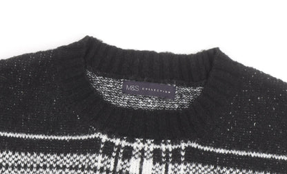 Marks and Spencer Women’s Black Check Knit Pullover Jumper Medium