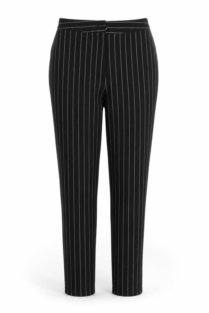Boohoo Tall Women's Black Pinstripe Trousers Size 6 Slim Fit