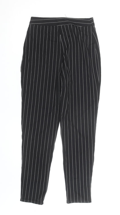 Boohoo Tall Women's Black Pinstripe Trousers Size 6 Slim Fit