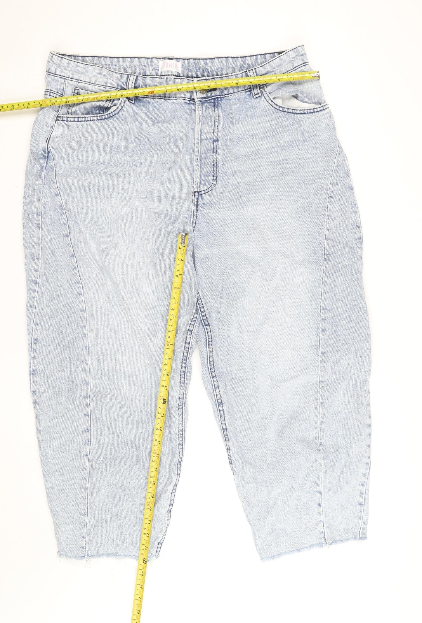 Savida Women’s Light Blue Mom Jeans Size 18 Relaxed Fit Denim