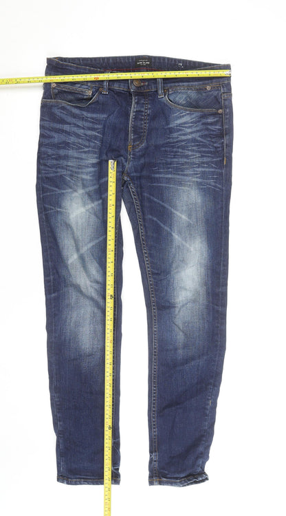 River Island Women's Blue Straight Leg Mid Rise Jeans Size 14