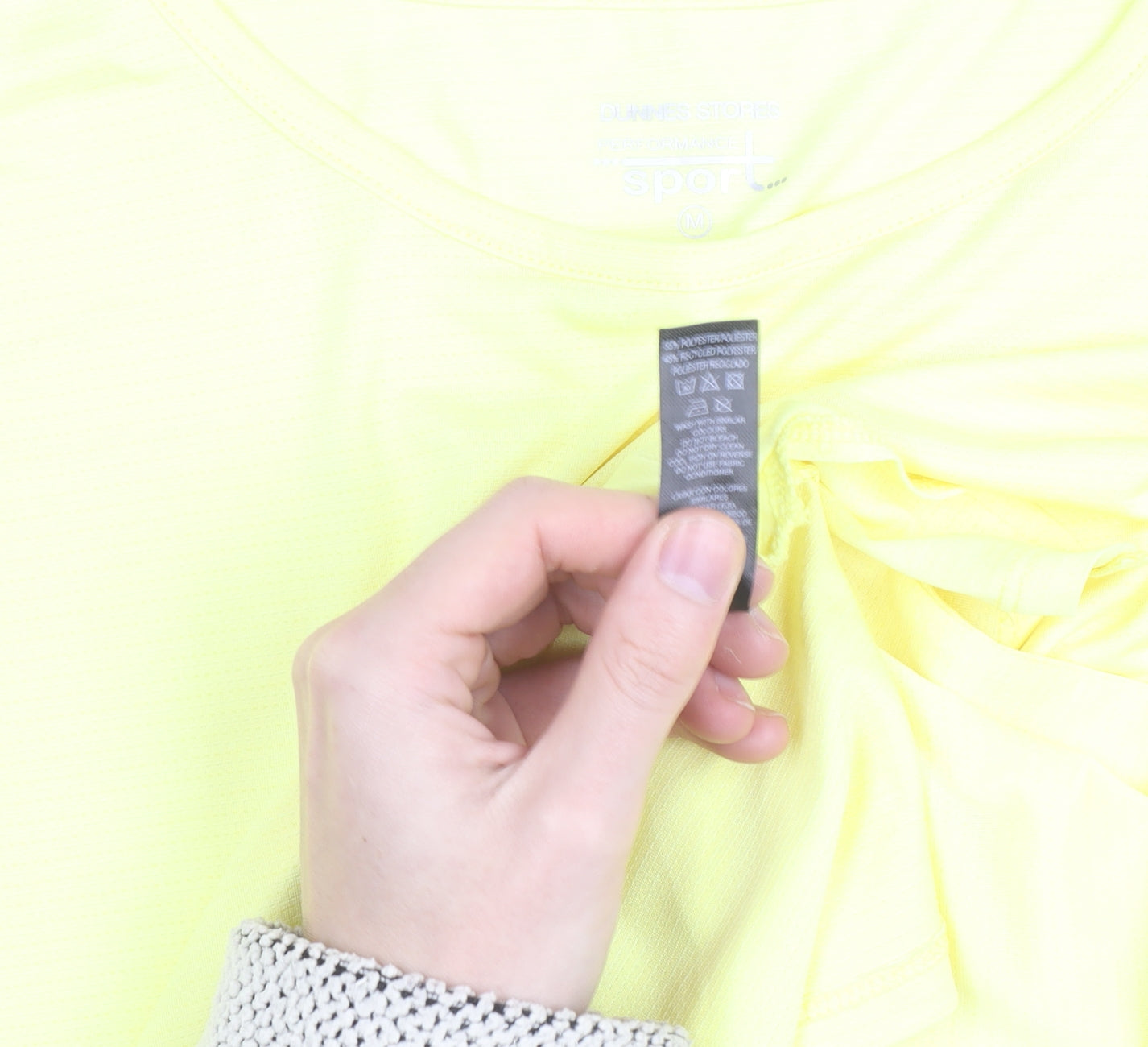 Dunnes Stores Women Yellow Performance T-Shirt M Moisture Wicking