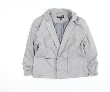 Miss Selfridge Women's Grey Size 14 Tailored Jersey Blazer