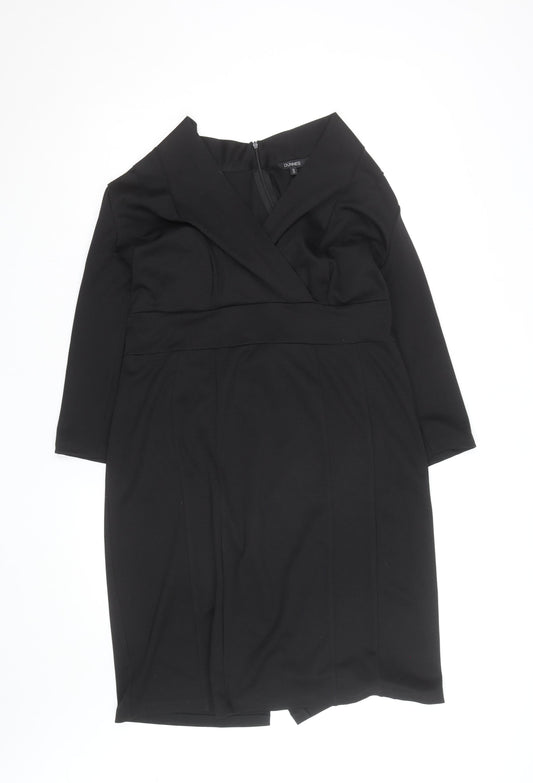 Dunnes Women’s Black V-Neck Sheath Knee Length Work Dress Size 18