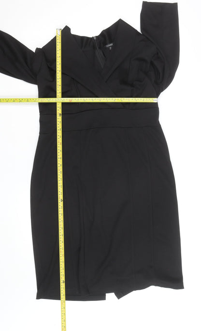 Dunnes Women’s Black V-Neck Sheath Knee Length Work Dress Size 18