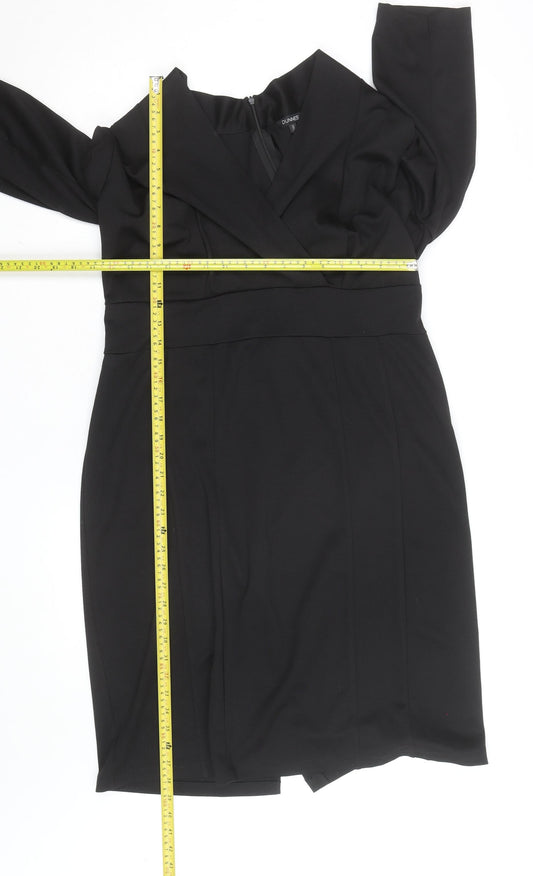 Dunnes Women’s Black V-Neck Sheath Knee Length Work Dress Size 18