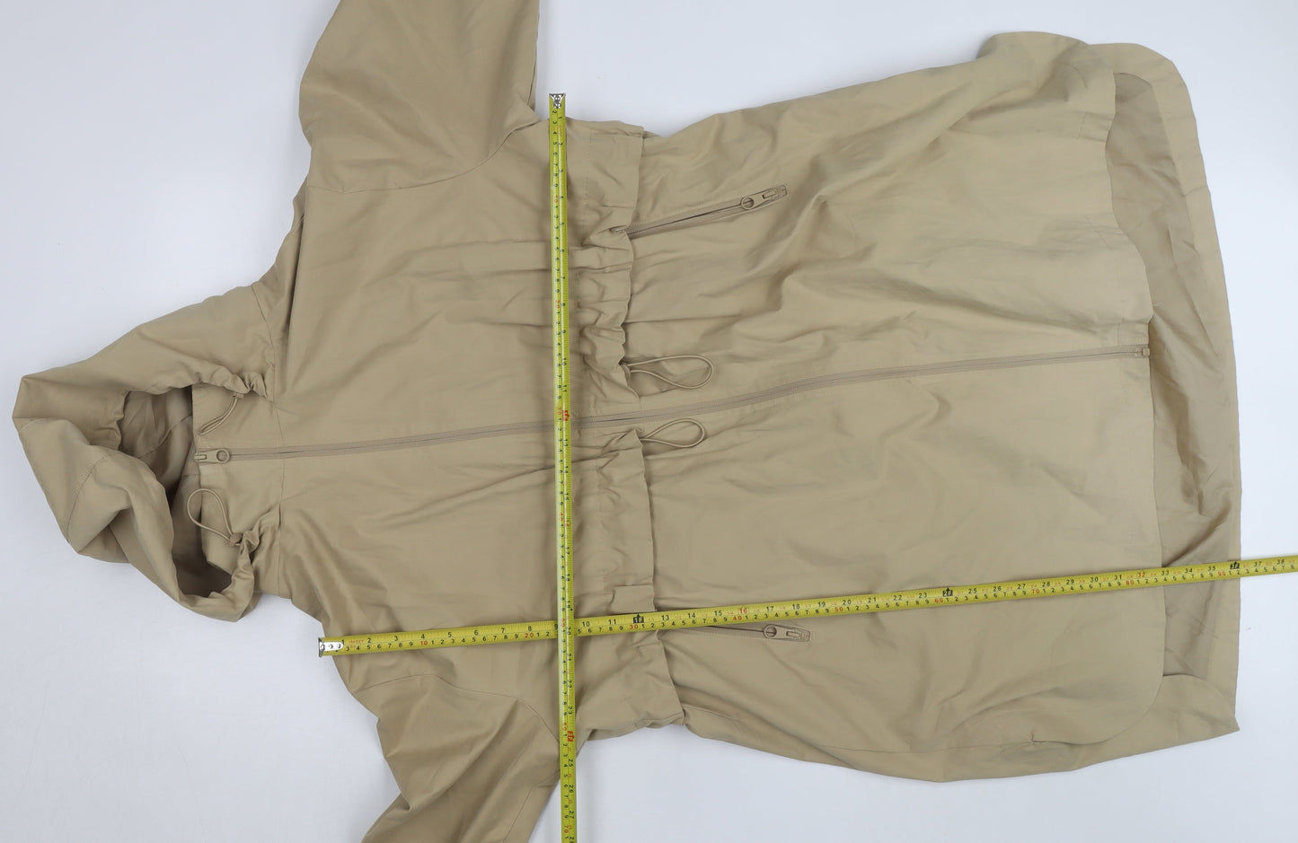 Tu Women’s Beige Hooded Parka Coat Size 20 Lightweight Long Jacket