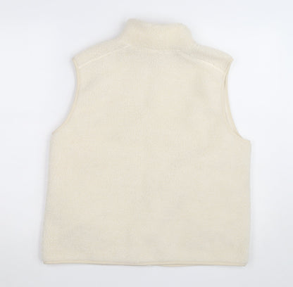Primark Women Ivory Fleece Zip Waistcoat Bodywarmer Size M