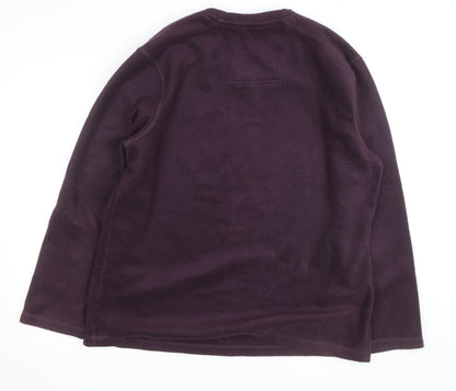 TU Men's Purple Fleece V-Neck Pullover Jumper XL