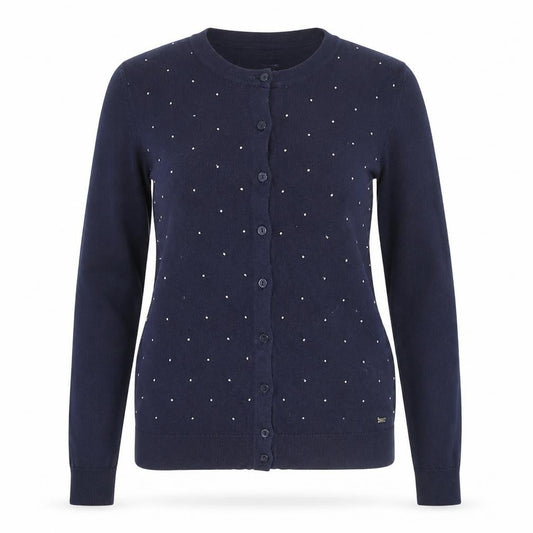 Tommy Hilfiger Women's Blue Cotton Studded Cardigan Size S