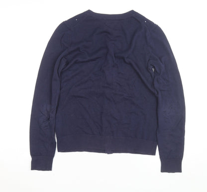 Tommy Hilfiger Women's Blue Cotton Studded Cardigan Size S