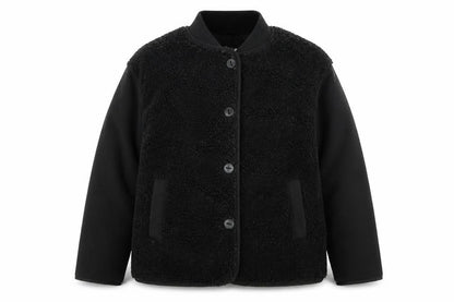 ASOS DESIGN Men's Black Faux Fur Bomber Jacket Size S