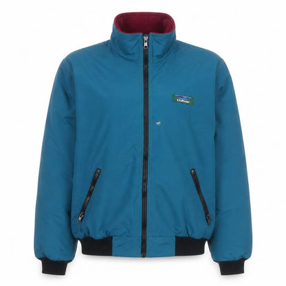 L.L.Bean Womens Blue Warm-Up Nylon Fleece-Lined Windproof Jacket Size S