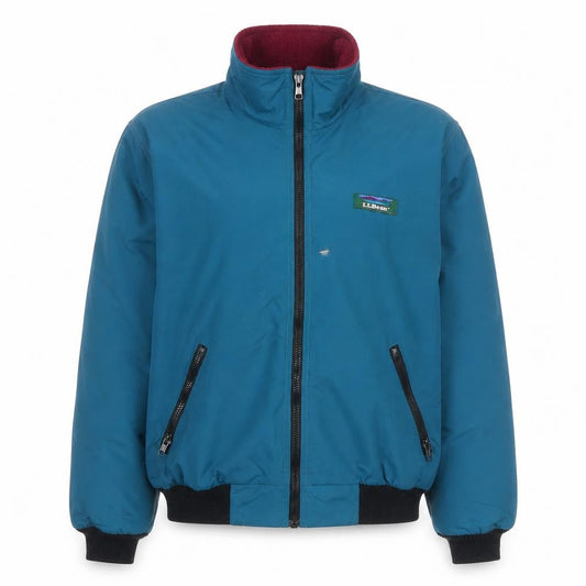 L.L.Bean Womens Blue Warm-Up Nylon Fleece-Lined Windproof Jacket Size S