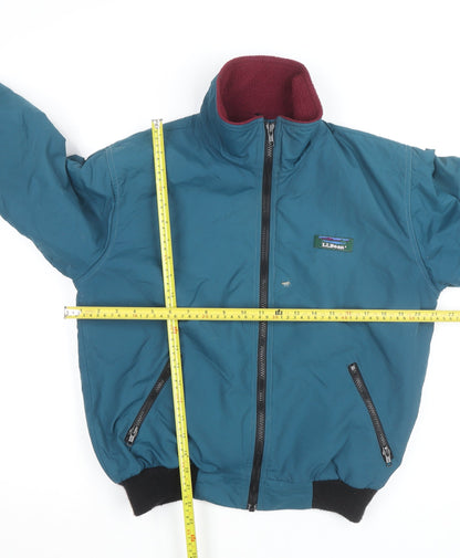 L.L.Bean Womens Blue Warm-Up Nylon Fleece-Lined Windproof Jacket Size S
