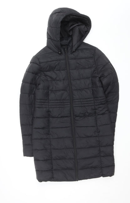 Primark Women’s Black XS Long Hooded Puffer Coat