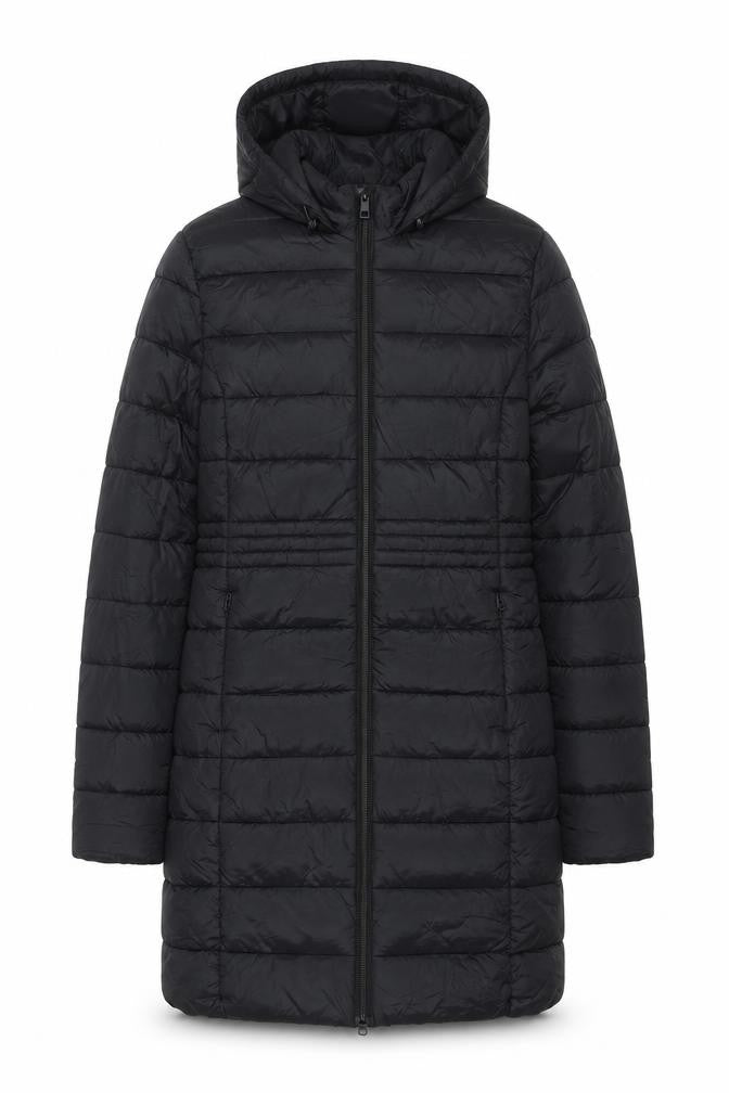 Primark Women’s Black XS Long Hooded Puffer Coat