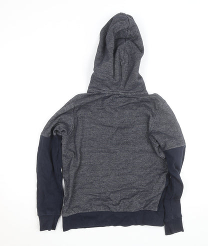 Jack & Jones Boys Grey & Navy Pullover Hoodie Size 10 Years Cotton Blend
