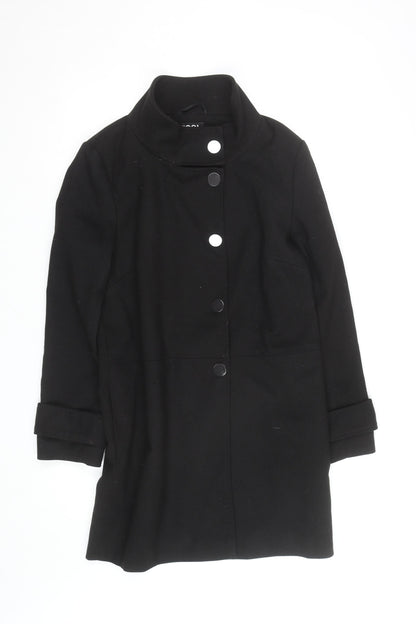 Debenhams Women’s Black Mid-Length Coat Size 10 Classic Overcoat