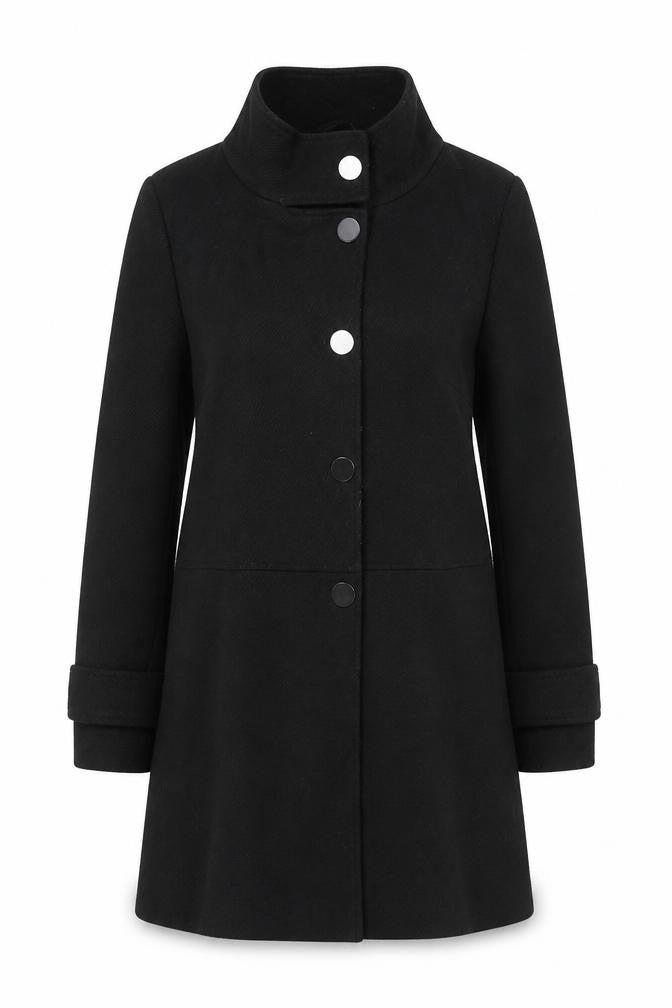 Debenhams Women’s Black Mid-Length Coat Size 10 Classic Overcoat