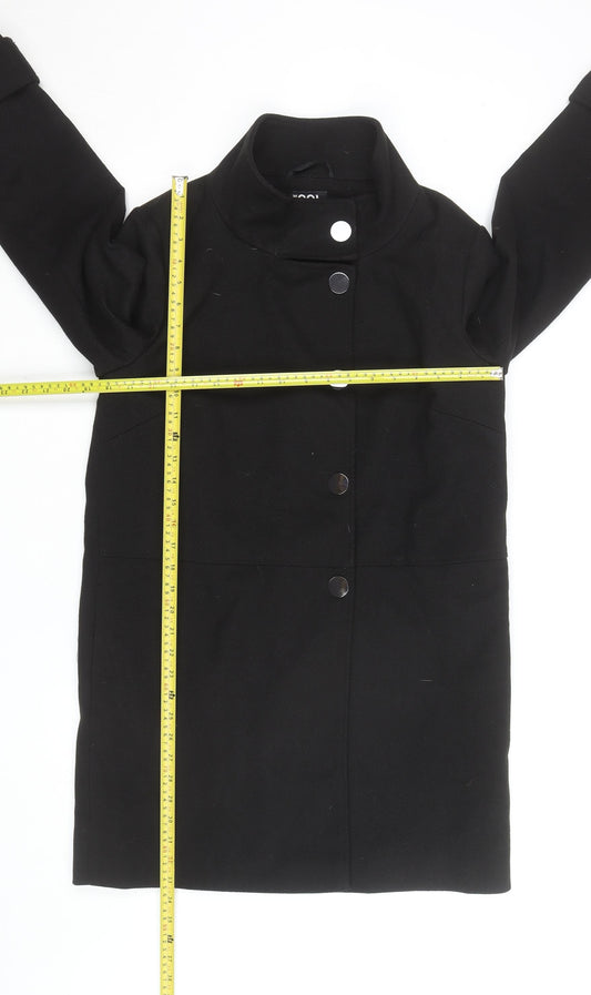 Debenhams Women’s Black Mid-Length Coat Size 10 Classic Overcoat