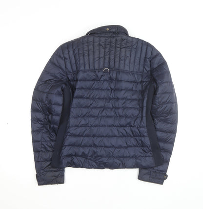 Zara Women Blue Quilted Puffer Jacket Size 12 Lightweight