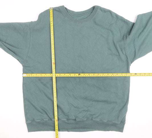 Hollister Womens Green Pullover Sweatshirt Medium Crew Neck Casual