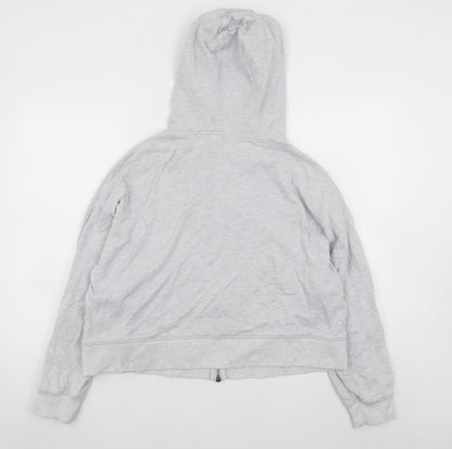 ASOS DESIGN Unisex Grey Full Zip Hoodie Size S Relaxed Fit