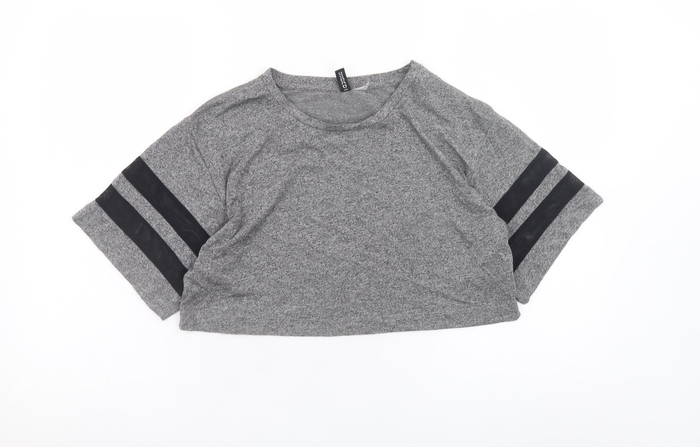 H&M Divided Women’s Grey Cropped Jersey T-Shirt Size S