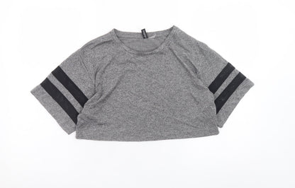 H&M Divided Women’s Grey Cropped Jersey T-Shirt Size S