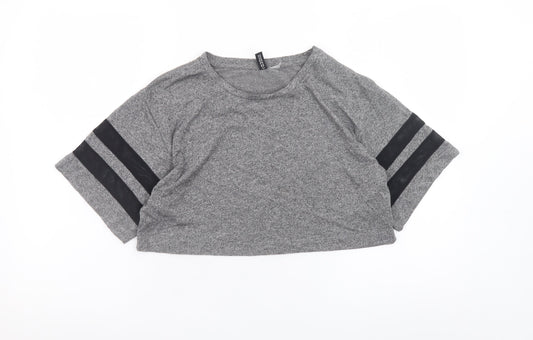 H&M Divided Women’s Grey Cropped Jersey T-Shirt Size S