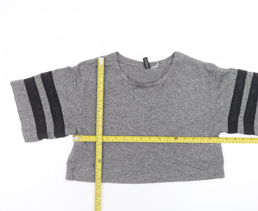 H&M Divided Women’s Grey Cropped Jersey T-Shirt Size S