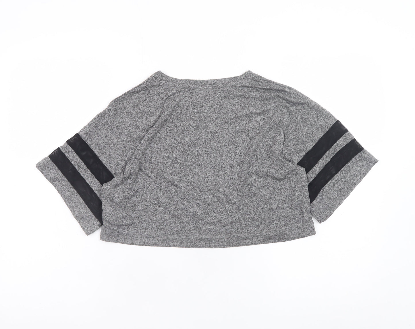 H&M Divided Women’s Grey Cropped Jersey T-Shirt Size S