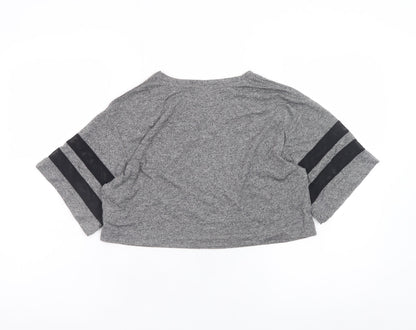 H&M Divided Women’s Grey Cropped Jersey T-Shirt Size S