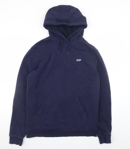 MP Mens Blue Pullover Hoodie Size S Regular Fit Fleece Sweatshirt