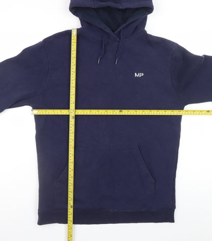MP Mens Blue Pullover Hoodie Size S Regular Fit Fleece Sweatshirt