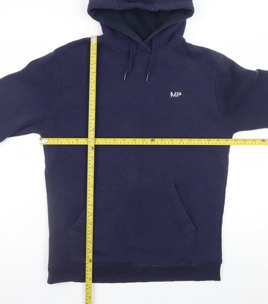 MP Mens Blue Pullover Hoodie Size S Regular Fit Fleece Sweatshirt