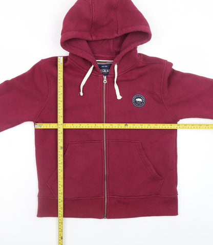 SoulCal & Co Women's Burgundy Full Zip Hoodie UK 12 Cotton Blend