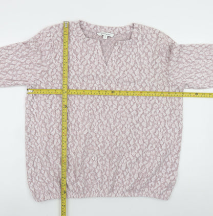Bonmarché Women Pink Animal Print Knit Blouse Size 16