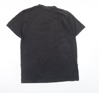 Adidas Men's Black Graphic Straight Flush T-Shirt Size M