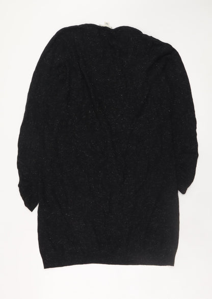 Whistles Women Black Size 12 Knit Jumper Dress Long Sleeve