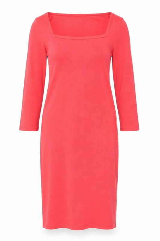 Gap Women Pink Knee Length Bodycon Dress M 3/4 Sleeve Cotton Blend